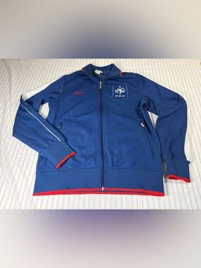 Nike Blue Full-Zip Track Jacket with Red Trim